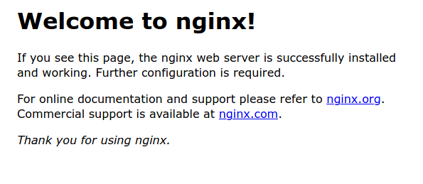 nginx splash page