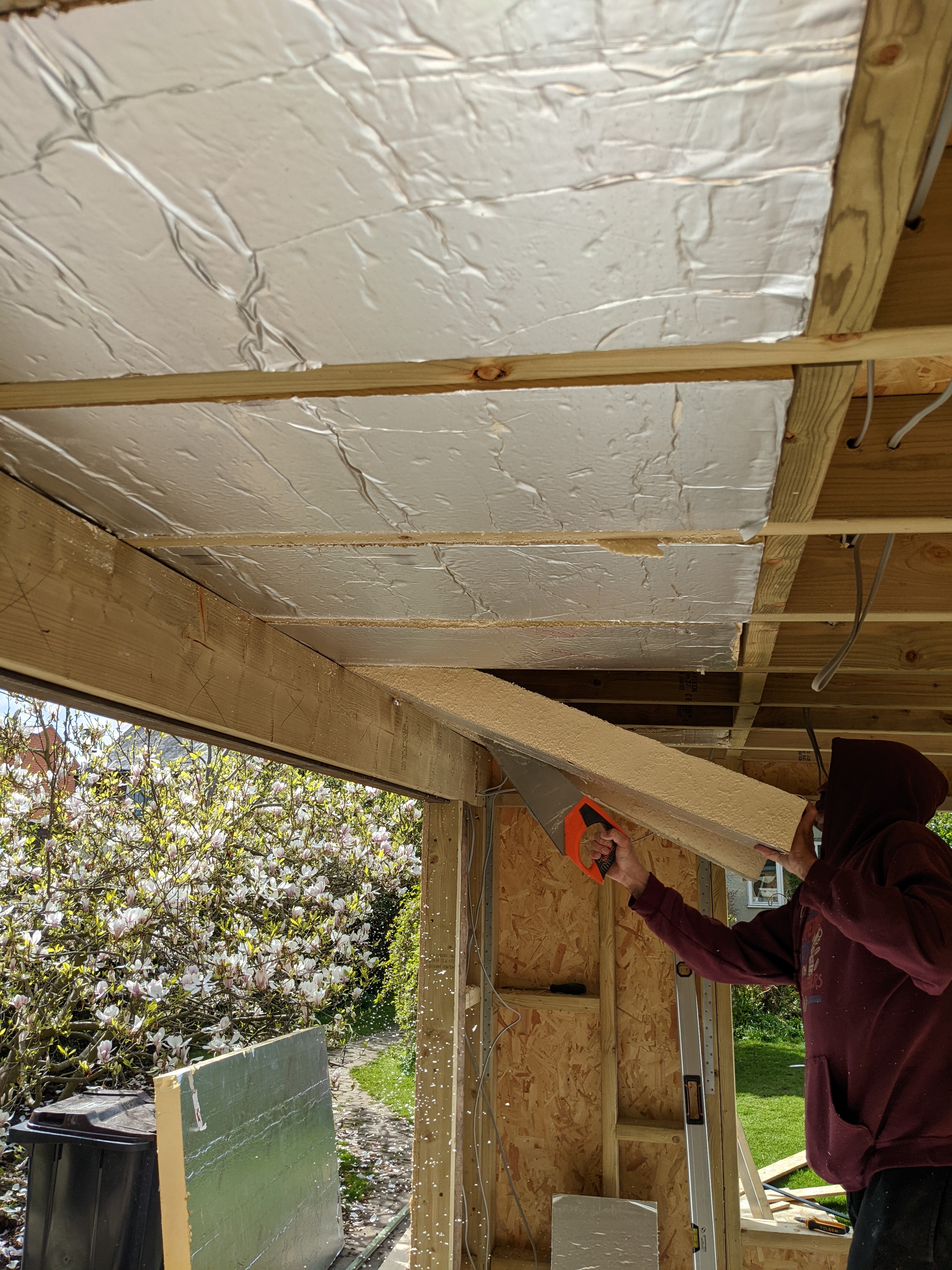 fitted insulation between the joists