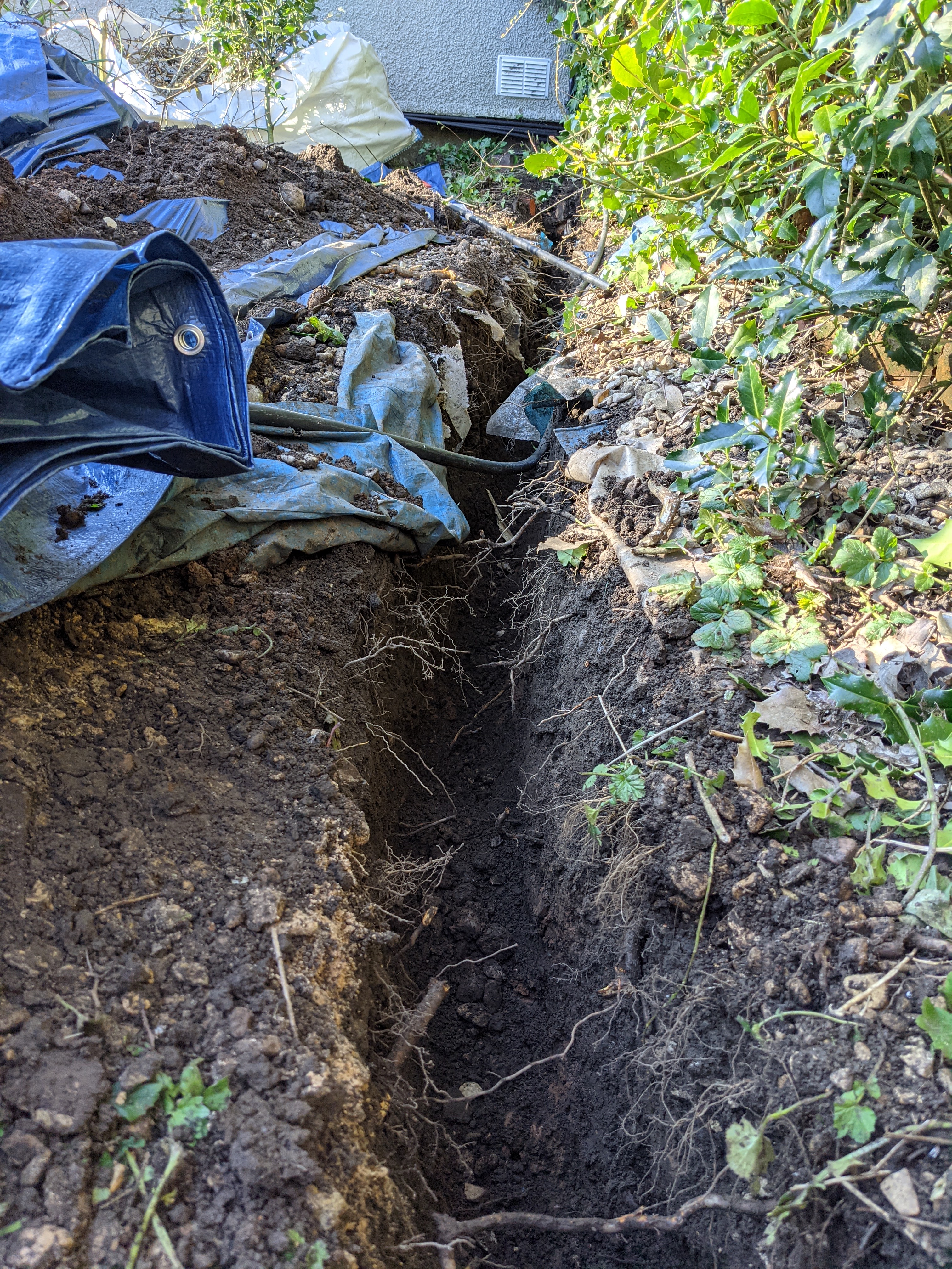 Digging a trench